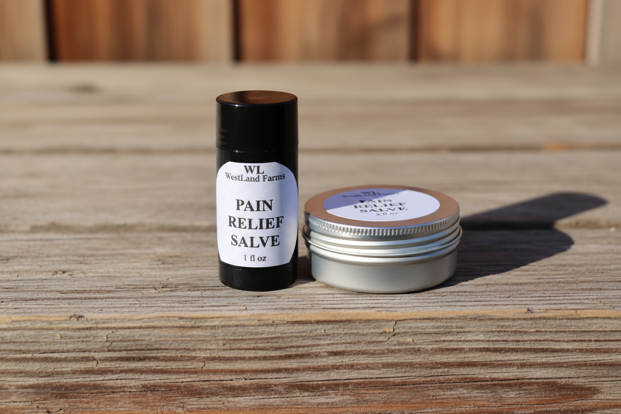 Pain Relief Salve - Rustic Background